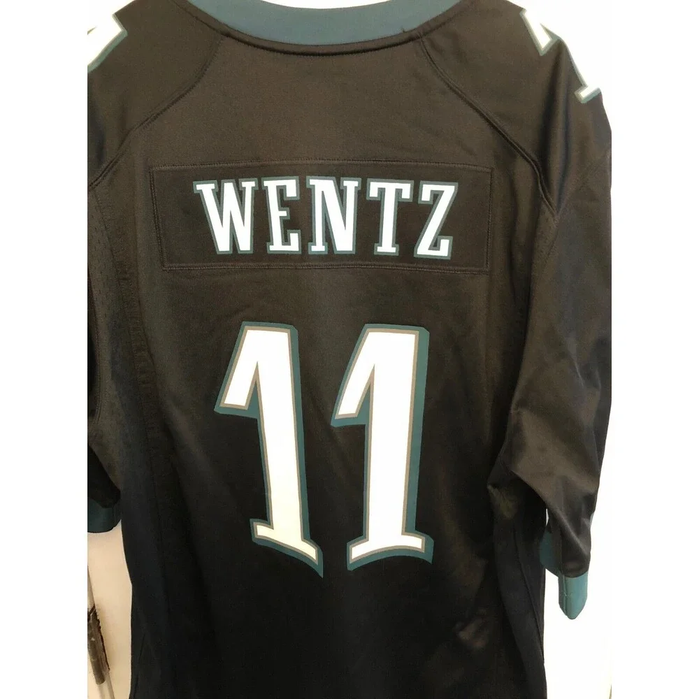 Nike on Field NFL Philadelphia Eagles Carson Wentz #11 Jersey Black/Green New XL